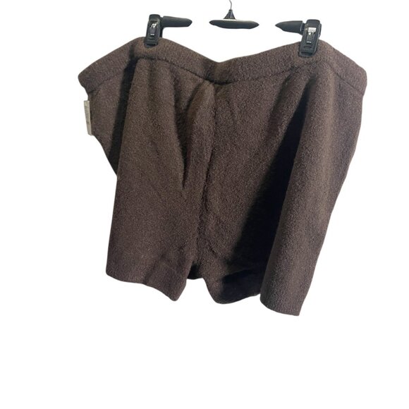 Auden Brown Textured Sleep Shorts 3X Cozy Drawstring Knit - Picture 1 of 4